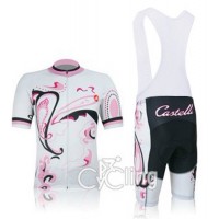 2012 Dames Castelli Fietskleding Fietsshirt Korte+Korte fietsbroeken Bib 3617