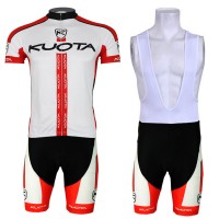 2013 KUOTA Fietspakken Fietsshirt Korte+Korte koersbroeken Bib wit rood 4194