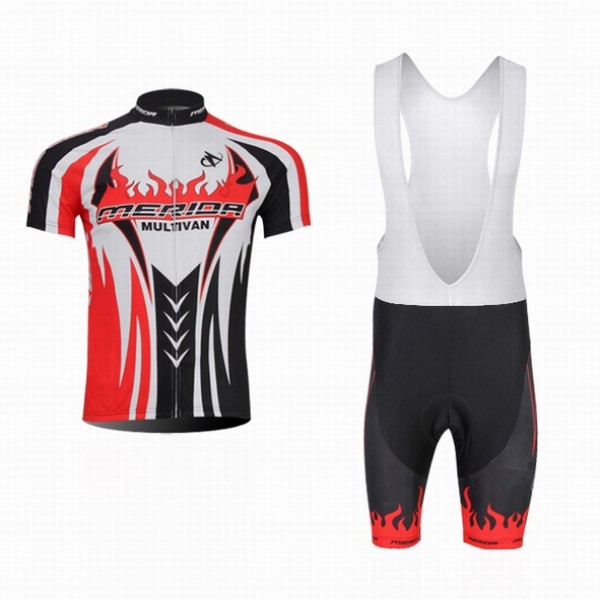 2014 Merida Multivan team Fietspakken Fietsshirt Korte+Korte koersbroeken Bib zwart 1123