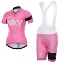 2015 Sky Dames Fietskleding Fietsshirt Korte+Korte Fietsbroeken Bib 3500