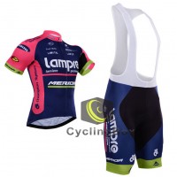 2015 Lampre Merida Fietskleding Set Fietsshirt Korte Mouwen+Fietsbroek Bib Korte 2353