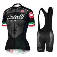2015 Dames Castelli Fietskleding Fietsshirt Korte+Korte fietsbroeken Bib 3596