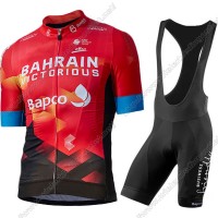 Bahrain Victorious 2021 Team Wielerkleding Fietsshirt Korte Mouw+Korte Fietsbroeken 80