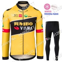 Winter jumbo visma 2022 Pro Team Fietskleding Fietsshirt Lange Mouw+Lange Fietsbroek 2022122586