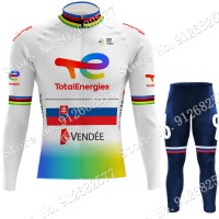 Total New Energies Slovenia champion 2022 Pro Team Fietskleding Fietsshirt Lange Mouw+Lange Fietsbroek Bib 202202126