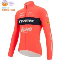 Winter Fleece Trek Segafredo 2022 Pro Team Fietsshirt Lange Mouw rood 202212187
