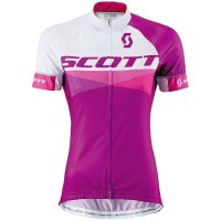 2015 Scott wit-Violet Dames Fietsshirt Korte Mouwen 3526