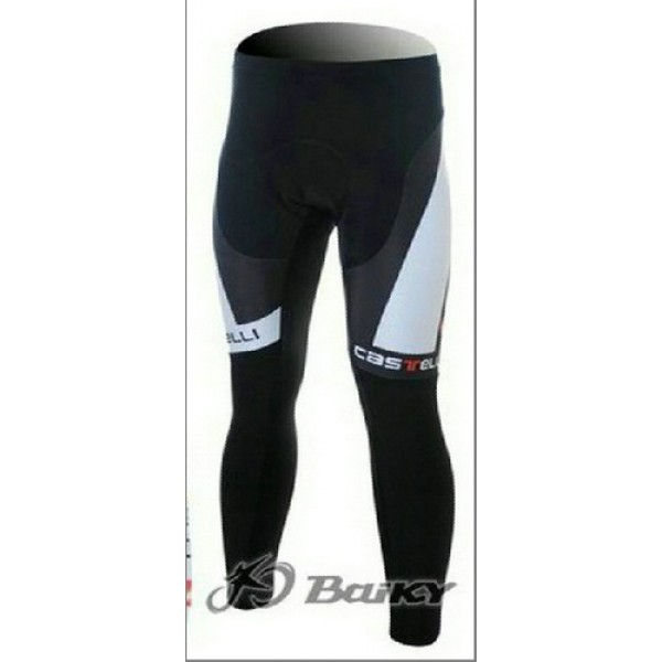 Castelli Pro Team lange fietsbroeken met zeem wit zwart 4739