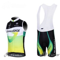 Green Edge Fietsshirt Zonder Mouwen Fietsshirt Korte mouw+Korte fietsbroeken Bib met zeem Kits groen 4258
