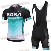 2018 Bora Hansgrohe Fietskleding Set wielershirt korte mouwen+koersbroek kort Bib 33nl10051