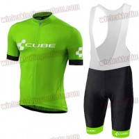 2018 Cube groen Fietskleding Set wielershirt korte mouwen+koersbroek kort Bib 33nl10041