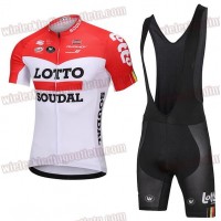2018 Lotto Soudal Fietskleding Set wielershirt korte mouwen+koersbroek kort Bib 33nl10022