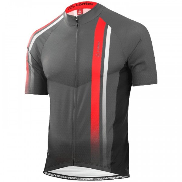 2020 LOFFLER Hotbond Fietsshirt Korte Mouw Gris Rood 5DZO5 5DZO5
