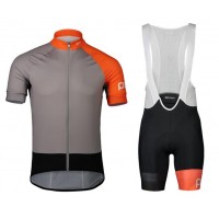 2020 POC Essential Road Fietskleding Wielershirt Korte Mouw+Korte Fietsbroeken Bib Gris Orange HO740 HO740