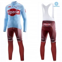 2019 Katusha Alpecin Profteams Thermo Wielerkleding Set Wielershirts lange mouw+fietsbroek lang met FIQR617