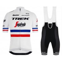 2019 Trek-Segafredo France Champion Fietskleding Set Fietsshirt Korte Mouw+Korte fietsbroeken OKNA202