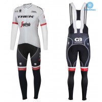2017 Trek Segafredo Tour de France Winter Set Wielerkleding Wielershirt lange mouw+Lange fietsbroeken Bib 2600
