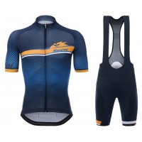 2017 Santini GF Stelvio blauw Fietskleding Set Fietsshirt Korte+Korte Fietsbroeken Bib 2557
