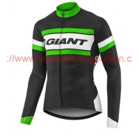 2017 Giant vert en zwart Fietsshirt lange mouw 201717479