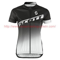 2017 Scott Femmes zwart wit Fietsshirt Korte Mouw Goedkoop 201717580