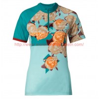 2017 Vaude Tomaly Flower Blauww Wielerkleding Wielershirt Korte Mouw 20176979
