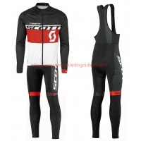 2016 Scott Team zwart-rood-wit Set Wielerkleding Wielershirt lange mouw+Lange fietsbroeken Bib 213661