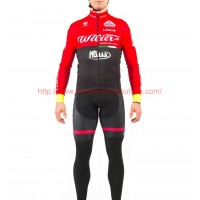 2017 Wilier Pro Team rood-zwart Fietskleding Fietsshirt lange mouw+Lange fietsbroeken 213761
