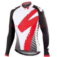 2016 Specialized Team LS wit-rood Wielerkleding Wielershirt lange mouw 213707