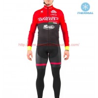 2017 Wilier Pro Team rood-zwart Winter Wielerkleding Wielershirt lange mouw et Lange fietsbroeken Bib 213763