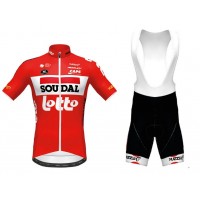 Lotto Soudal 2020 TdF Fietskleding Wielershirt Korte Mouw+Korte Fietsbroeken Bib rouge Wit MQ4SP
