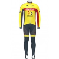 2020 WALLONIE BRUXELLES Fietskleding Set Wielershirts lange mouw+fietsbroek lang met Q4XAN